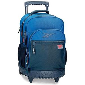 Reebok Atlantische bagage - Messenger Bag voor jongens, Blauw, Compacte rugzak met 2 wielen