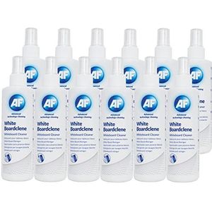 AF Whiteboard-reinigingsspray, whiteboard-reinigingsvloeistof, ideaal voor scholen, kantoren, klaslokalen en laboratoria, 12 x 250 ml