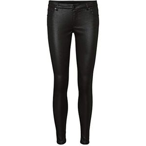 Vero Moda Vmlydia LR Skinny Coated Pant GA Color Damesbroek, Aop: Coated Black