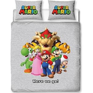 Nintendo Super Mario Here We Go officieel dekbedovertrek en bijpassende kussenslopen
