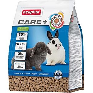 BEAPHAR CARE+ Super Premium geëxtrudeerd konijnenvoer, 25% vezels, eetlust, zonder toevoeging van suiker en kleurstoffen, hoge verteerbaarheid, draagt bij aan natuurlijke slijtage van de tanden bij 1,5 kg