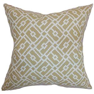 The Pillow Collection Majkin kussensloop, geometrisch, katoen, 3485 x 3485 x 1216 cm, lichtbruin