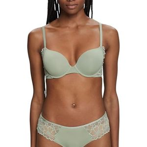 ESPRIT Big Flower Lace Rcs Sexy Pad T-shirt beha dames, Dusty Groen