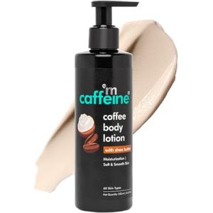 mCaffeine Coffee Body Lotion met vitamine C & sheaboter, niet-grotend, licht, hydraterend, voor vrouwen en heren, bodylotion voor droge, normale en olieachtige huid, 200 ml