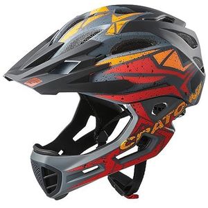 Cratoni Helmet GmbH C-Maniac Pro Fietshelm voor volwassenen, uniseks, zwart/rood/oranje mat, L/XL