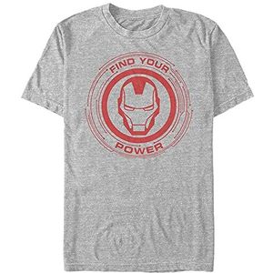 Marvel T-shirt à manches courtes unisexe Avengers Classic Power Of Iron Man Organic, Mélange de gris., XXL