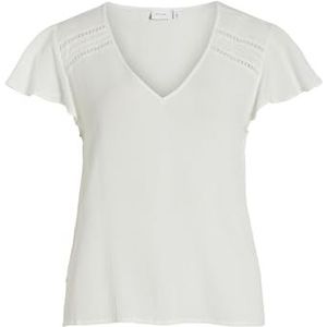 Vila Vimesa Tape Detail S/S Top - Noos T-shirt voor dames, Egret