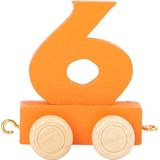 small foot design - Kleurrijke houten trein. Vier wielen met cijfers, 15,2 cm (6 inch), voor leeftijd, telefoonnummer en vele andere coses, 10568