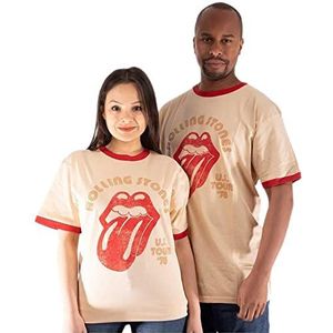 The Rolling Stones T-shirt Us Tour 78, officieel product, unisex worstelaar, Oranje