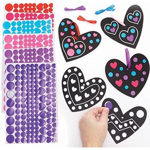 Baker Ross Tekening en stickers, motief: hart, 12 stuks, handmatige activiteiten, voor kinderen voor Valentijnsdag (FC474)