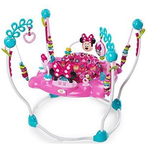 Bright Starts Minnie PeekABoo bounce jumper met 12+ activiteitenspeelgoed, walker met muziek en licht, 360-graden roterende zitting, verstelbaar, roze, vanaf 6 maanden