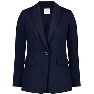 Betty & Co Lange blazer voor dames met zakken, marineblauw, 36, blauw, 38, Blauw