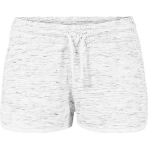 Urban Classics Ladies Space Dye Hotpants Shorts meerkleurig (wit/zwart/wit 863), XL dames, wit/zwart/wit