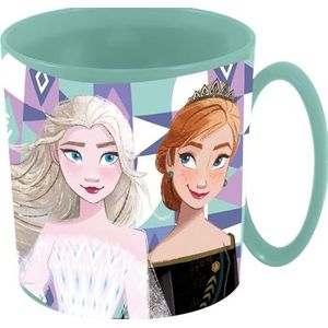 Disney Azurra mok voor meisjes, kunststof, Frozen Elsa en Anna, 350 ml, magnetronbestendig