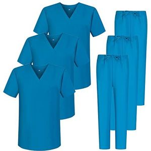 MISEMIYA - Set van 3 stuks - Uniseks sanitair uniform medisch gemengd sanitair uniform 3-817-8312, Turquoise 68