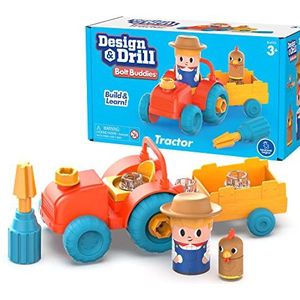 Learning Resources Educational Insights Design & Drill Bolt Buddies Tractor speelset, meerkleurig