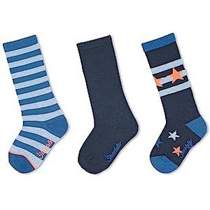 Sterntaler Baby sokken 3-pack kniekousen - jongens gestreept bont (blauw/355), 19/22, Meerkleurig