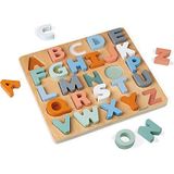 Janod - 26-delige houten alfabet puzzel - collectie Sweet Cocoon - speelgoed voor het ontwaken en eerste leeftijd, waterbeschilderd en FSC-gecertificeerd - leren alfabet en schrijven - vanaf 2 jaar,