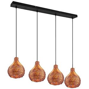 Reality, Ophanging, Sprout 4xE14, max.30,0 W Rotan mesh, naturel, Lichaam: Rotan mesh, natuurlijk L: 93,0 cm, L: 17,0 cm, H:150,0 cm IP20,