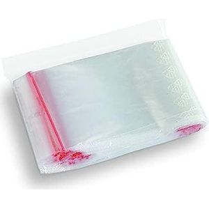 STELLA 3822 100 zakken met ritssluiting, 12 x 18 cm, transparant, zak met ritssluiting, PE-tas, polyethyleenfolie met lage dichtheid