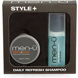 menu Style+ Create & Shape cadeauset voor mannen 100 ml (met Daily Refresh Shampoo 100 ml), kapsel, figuurvormend, gemiddelde grip, natuurlijke glans, flexibele grip