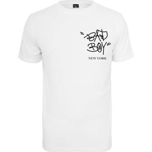 Mister Tee Bad Boy New York T-shirt voor heren, Wit