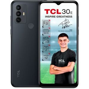 TCL 30E Smartphone, 64 GB, 3 GB RAM, Dual Sim, Space Grey