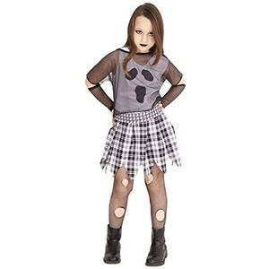 Rubies Punky Ghost kostuum voor meisjes, met T-shirt, topper, handschoenen, riem, rok en kousen, origineel, Halloween, carnaval en Kerstmis