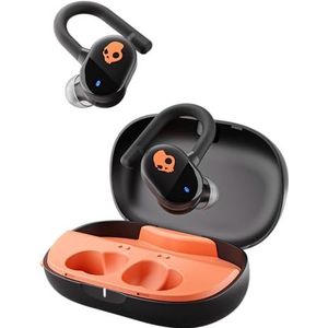 Skullcandy Push Play in-ear draadloze oordopjes, 34 uur batterij, microfoon, werkt met iPhone Android en Bluetooth-apparaten, zwart/oranje