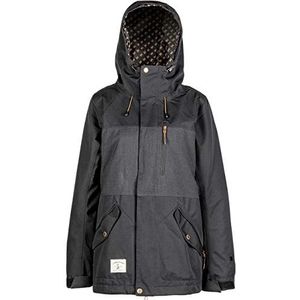 L1 ANWEN´20 Snowboardjas voor dames, functionele jas, snowboardjas, warme 2-laagse jas met manchetten, Urban Style, zwart.