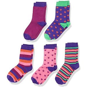 Magic Kids Happy Enkelsokken voor meisjes, set van 5 lila (600), 15-18, 5 stuks lila (600)