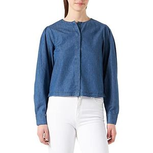 s.Oliver Damesblouse, Blauw Denim Non Ster