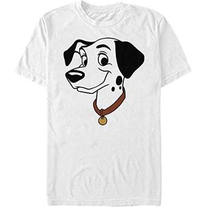 Disney 101 Dalmatiërs - Pongo Big Face Bio T-shirt met korte mouwen uniseks, Wit