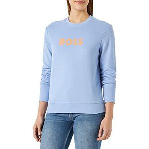BOSS C Elaboss sweatshirt voor dames, katoen, logo-print, Open Blue472