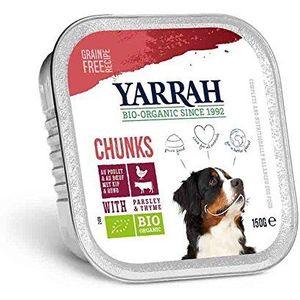 Yarrah - Natvoer voor honden, biologisch rundvlees, 12 x 150 g