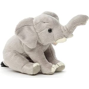 Uni-Toys - Olifant zittend - 14 cm (hoogte) - pluche dier olifant - pluche - knuffeldier