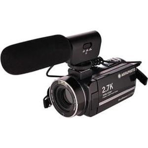 AGFA Photo Realimove CC2700 Digitale camcorder, video 2,7 K, 24 MP, touchscreen, 18 x zoom, afstandsbediening, 2 batterijen, microfoon, lithiumbatterij, zwart