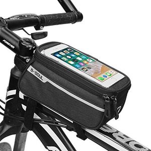 Fietstas, touchscreen, voor Samsung Galaxy J6+ smartphone, houder, GPS, zwart, universele MTB, wielrennen, universeel