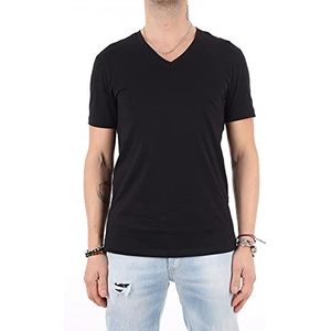 Armani Exchange Pima Cotton Jersey Short Sleeve V-hals Heren T-Shirt, zwart.