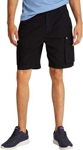 CK JEANS Short cargo délavé pour homme J30J327376, noir (Ck Black), 34W, Noir (Ck Black), 34W