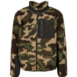 Urban Classics Boys Sherpa jas voor jongens, Wood Camouflage