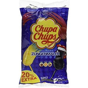 Chupa Chups 120 zakjes tongkleurende lolly's, 120 lolly's met cola, kersen en sinaasappel, voor het kleuren van de tong
