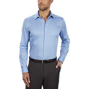 Van Heusen Herenoverhemd slim fit flexibele kraag stretch heren slim fit slim fit slim fit slim fit stretch solide, Blue Frost