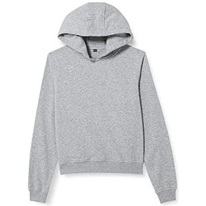 Build Your Brand Meisjes hoodie korte mouwen hoodie in vele kleuren maten 110-164 grijs 110-116, grijs.