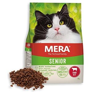 MERA Cats Senior droogvoer voor gevoelige katten, graanvrij en duurzaam, droogvoer voor katten met een hoog vleesgehalte, 2 kg
