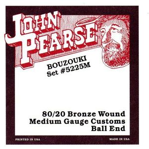 John Pearse Strings® 5225M snaren voor Irish Bouzouki – 80/20 brons wound – Ball End – 10 snaren – Medium Gauge Customs 13-44