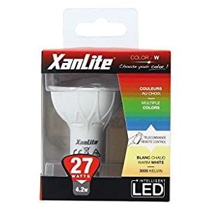 Xanlite - Ledspot lamp - Sokkel Gu10-4 -2W Cons. (27W Eq.) - Warm wit licht of Rvb Licht Met Afstandsbediening