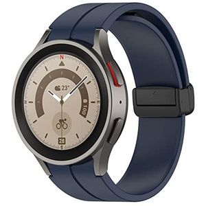 Maucoray Horlogebandje compatibel met Samsung Galaxy Watch 6/6 Classic/Watch 5/5 Pro/Watch 4/4 Classic/Watch 3 41 mm, siliconen armband met zwarte roestvrijstalen gesp, Roestvrij staal siliconen, Geen