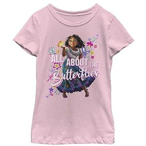 Disney Girls Pixar Encanto Mirabel All Over the Butterflys T-shirt standaard lichtroze, X-Small US