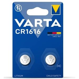 VARTA 2 stuks CR1616 Lithium Coin, 3 V, kindveilige verpakking - autosleutels, afstandsbedieningen, weegschalen